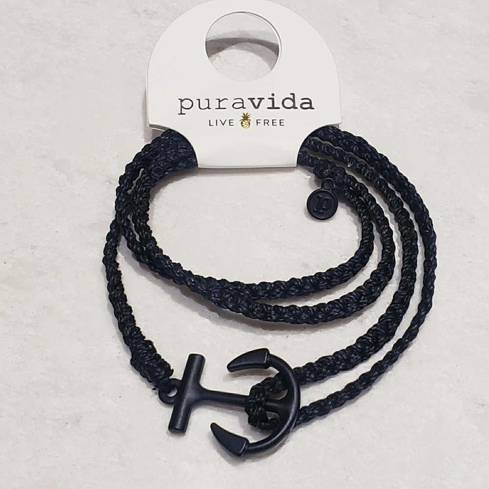 Pura Vida black unisex anchor wrap